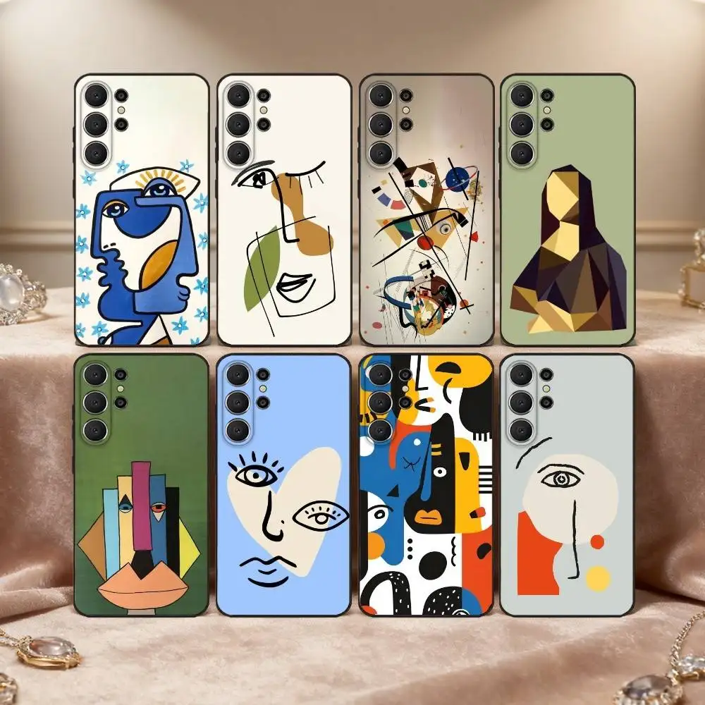 

P-Picasso A-Abstract A-Art P-Painting Phone Case For Samsung S25,24,23,22,30,21,10,9,Ultra,Plus,Lite,FE Black Soft Case