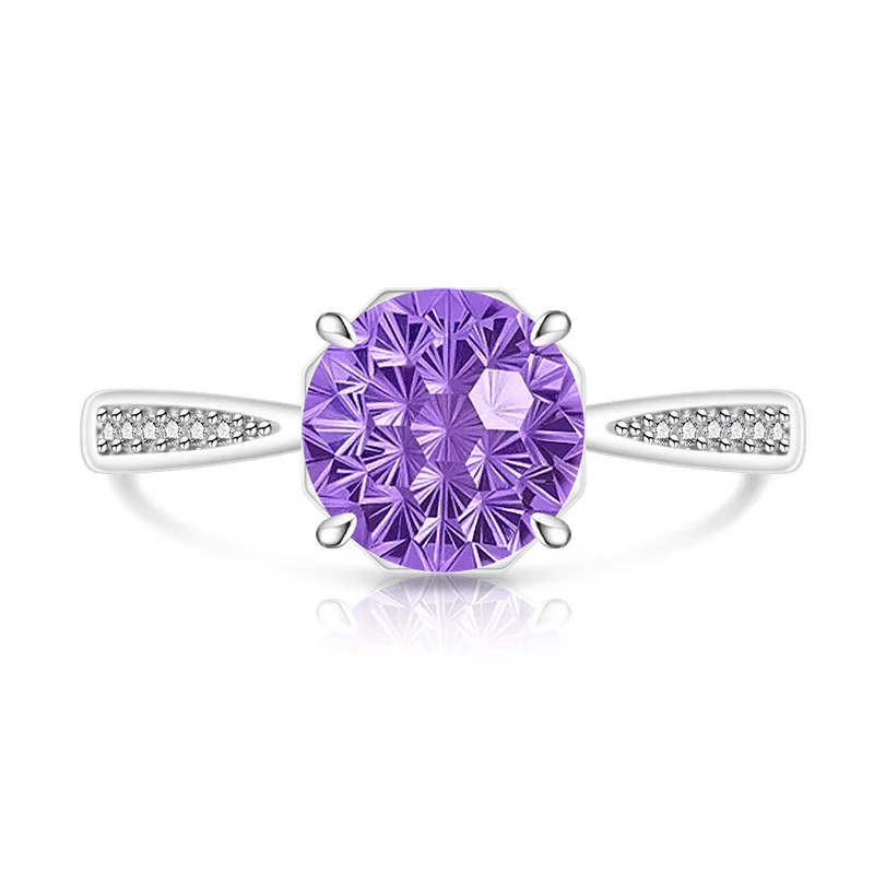 925 Sterling Silber Romantischer Millennium Cut Hochkarätiger Diamant Damen Eleganter Schlichter Ehering Liebhaber-Schmuck – Detail 8