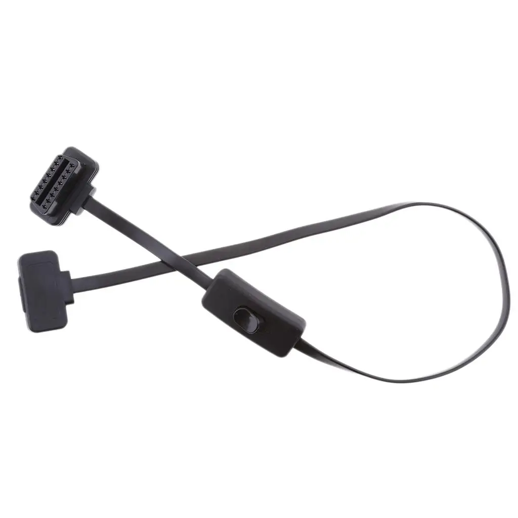 

1 шт. 16-контактный разъем «папа-мама» с переключателем OBD2 удлинительный кабель-адаптер разъем включения/выключения