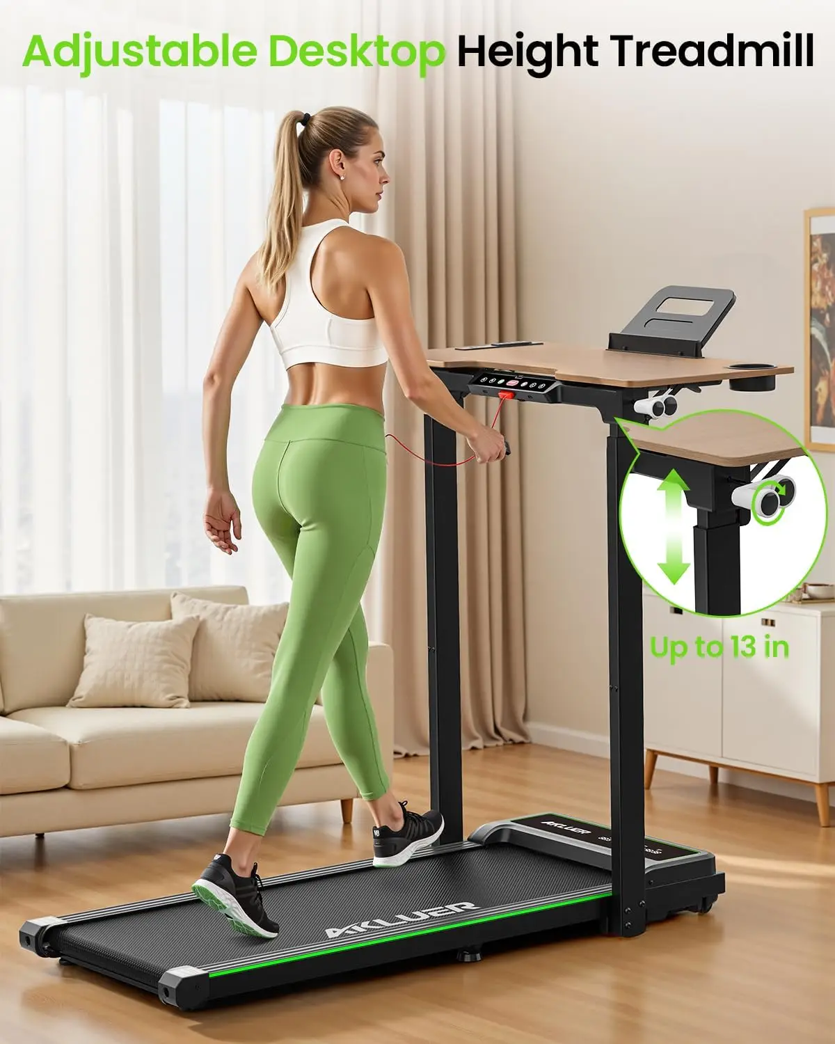 Akluer Factory Direct OEM & ODM Foldable Electric Under Desk Treadmill Portable with LED Screen Economical and Cheap Price