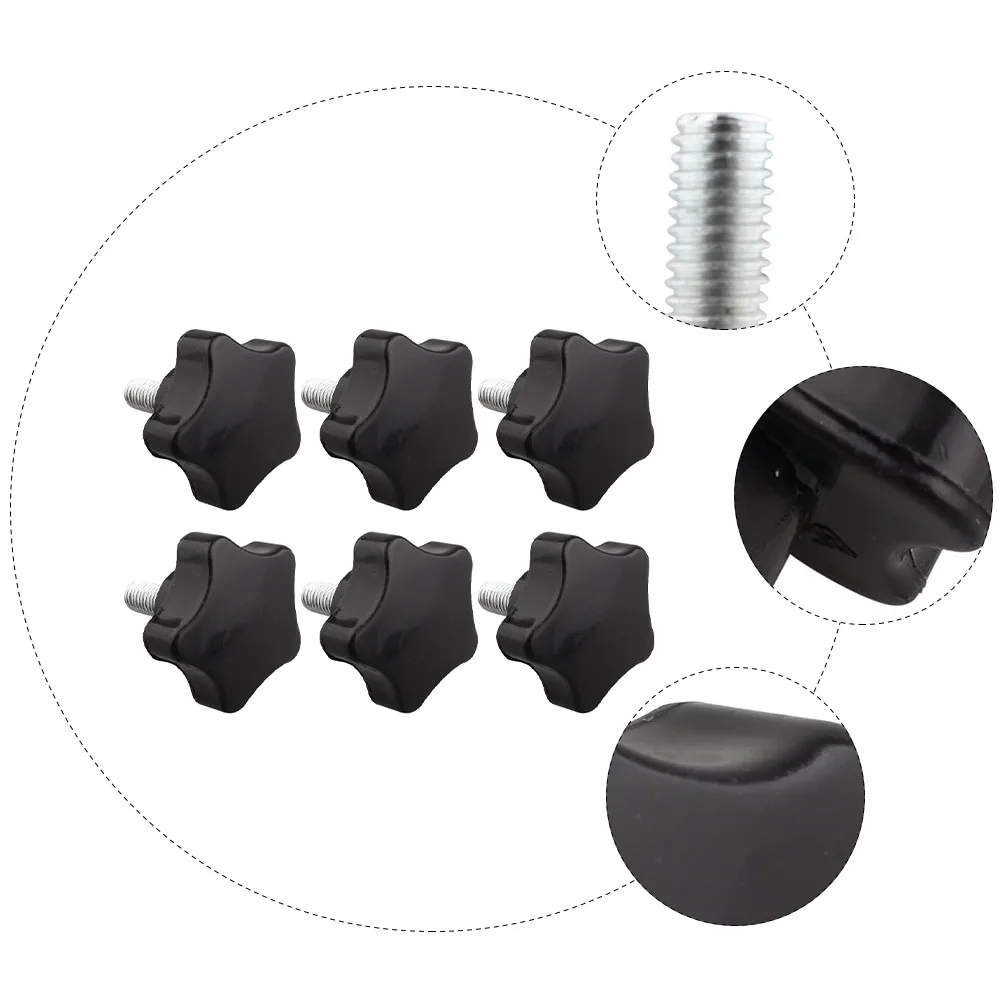 

6pcs Plastic Metal H Tightened Screw Bolts Knobs Thread T Track Clamping Stud Ergonomic NonSlip Mechanical Tools Parts