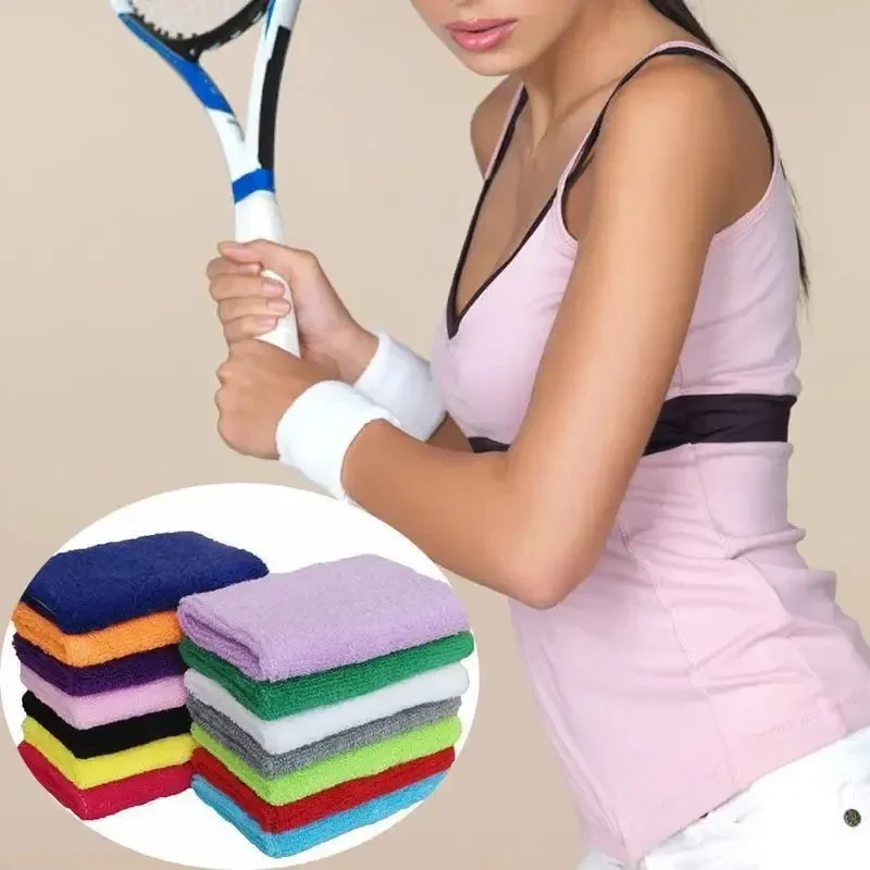 Cotton Wrist Wrap Sweatband Moisture Wash Towel Band Absorbent Wicking Athletic for Tennis Basketball Gym Wrist Support