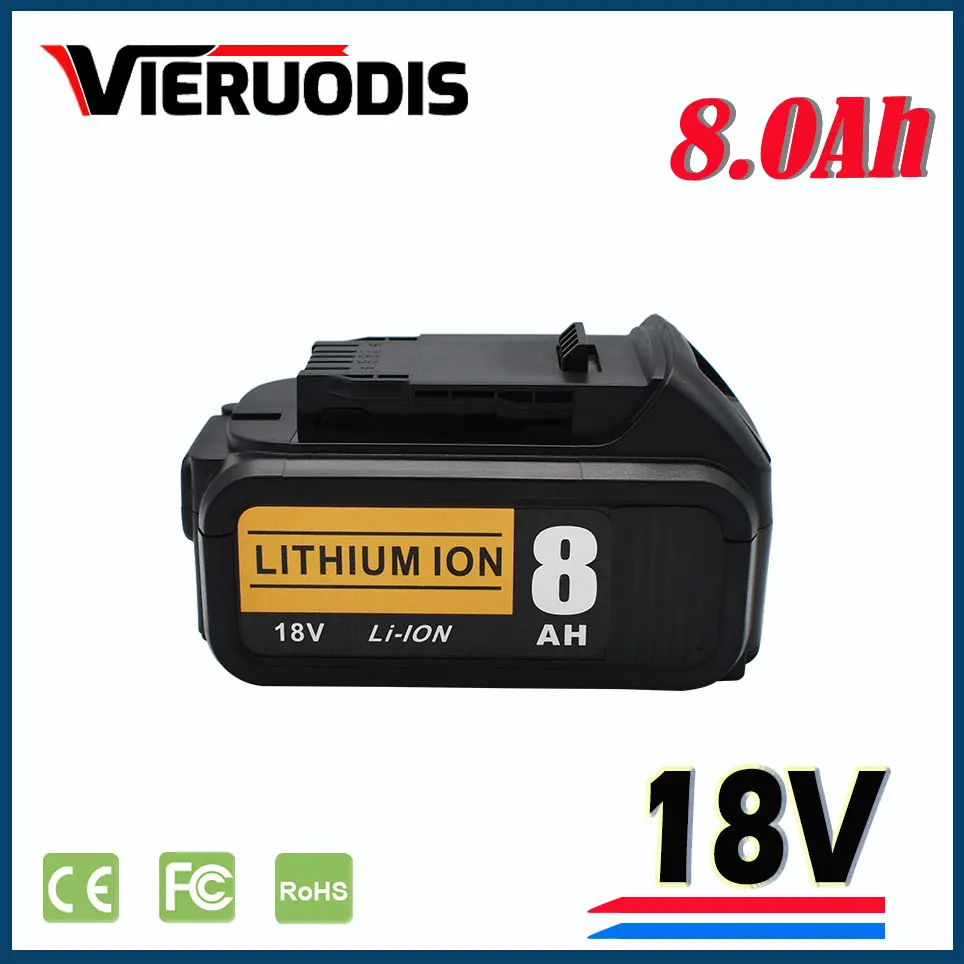 

18V 8000mAh rechargeable battery，for DeWalt DCB184 DCB184B-XJ DCB180 DCB181 DCB182 DCB183 DCB185 18V Power Tool Battery