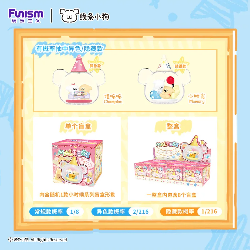 Funism Blind Box Line Dog Figurine Night Light Cute Desktop Ornament Collectible Toy Couple Gift For Home Room Decoration view 6