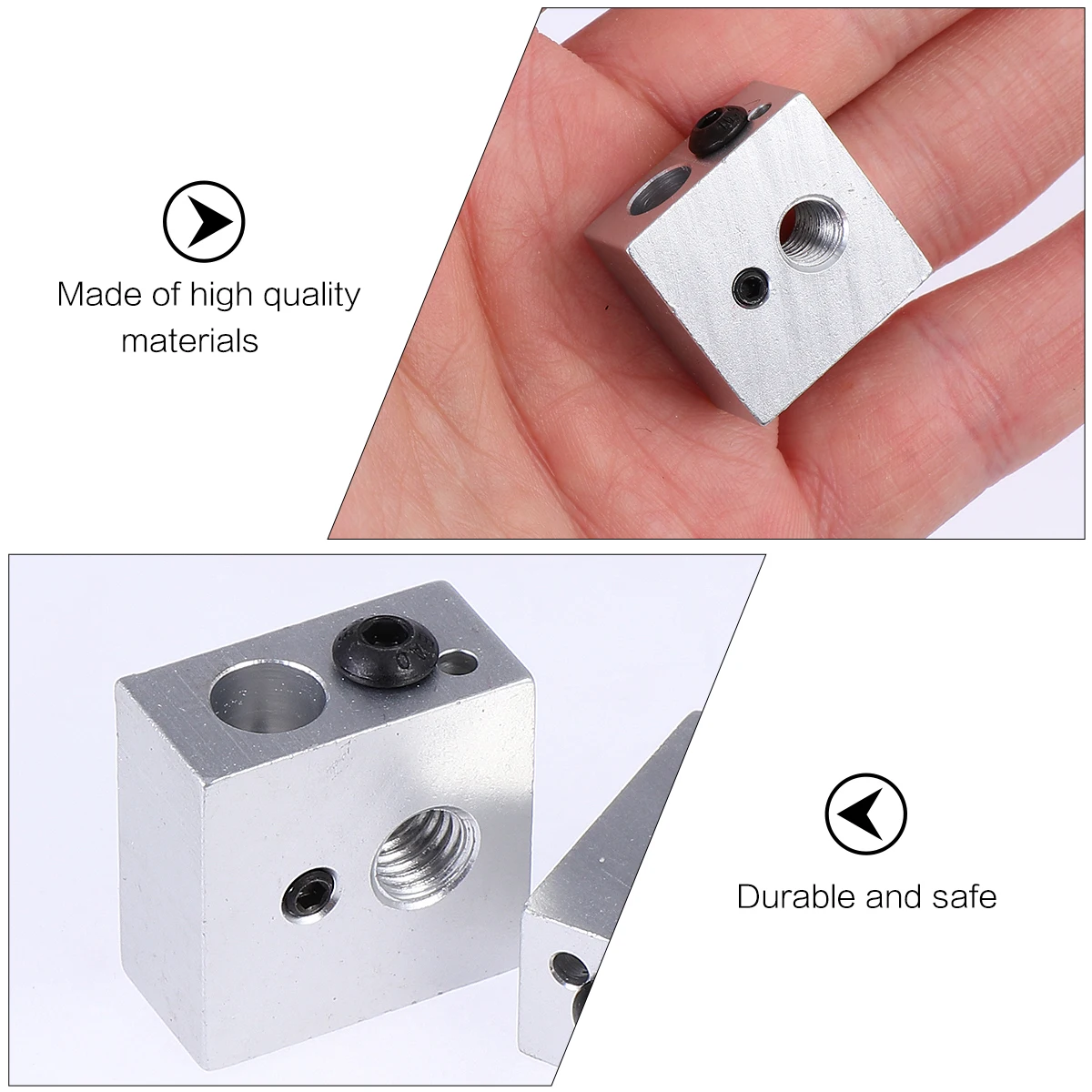 

5Pcs Heating Block Accessories Replacement Aluminum Heater Blocks Thread Hole Alloy Fast Heating Compatible MK7 3D