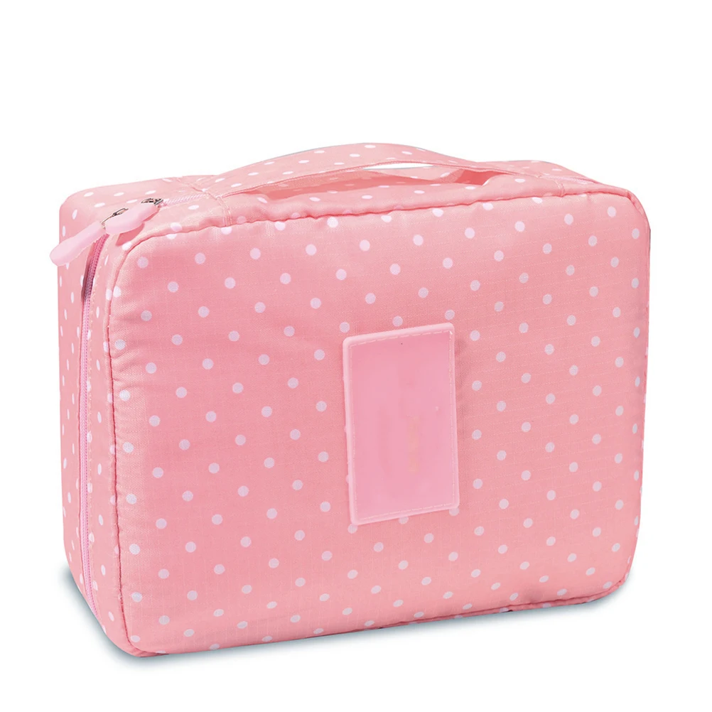 

Portable Travel Toiletry Bag Pouch Sturdy Calico Large Capacity Tear Resistance Lightweight Durable Makeup Bag Toiletry