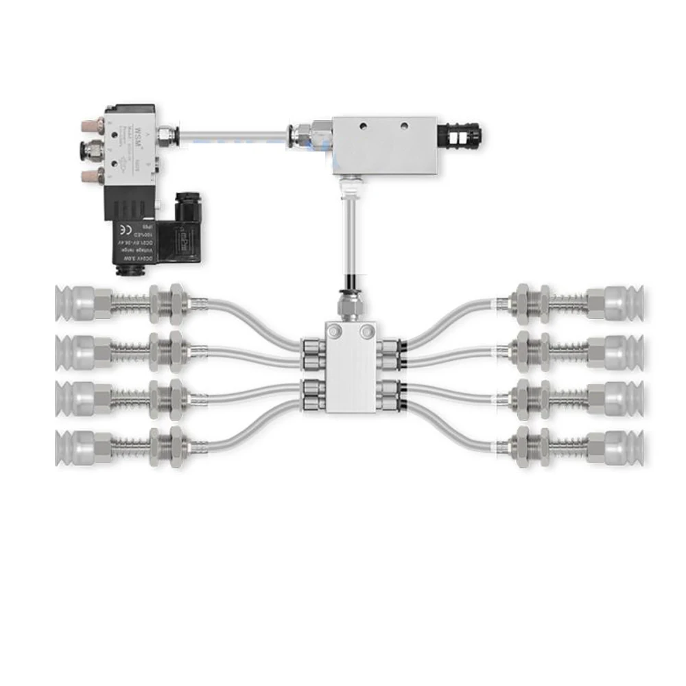 

Pneumatic Manipulator Vacuum Suction Cup Assembly, Solenoid Valve Combination Metal Bracket Vacuum Generator
