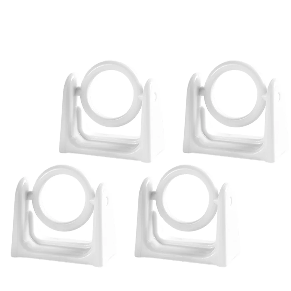 4Pcs Curtain Rod Holders Telescopic Rod Hooks Multipurpose Rotatable Ring Nail-Free Curtain Support Brackets Wall Mount Hooks