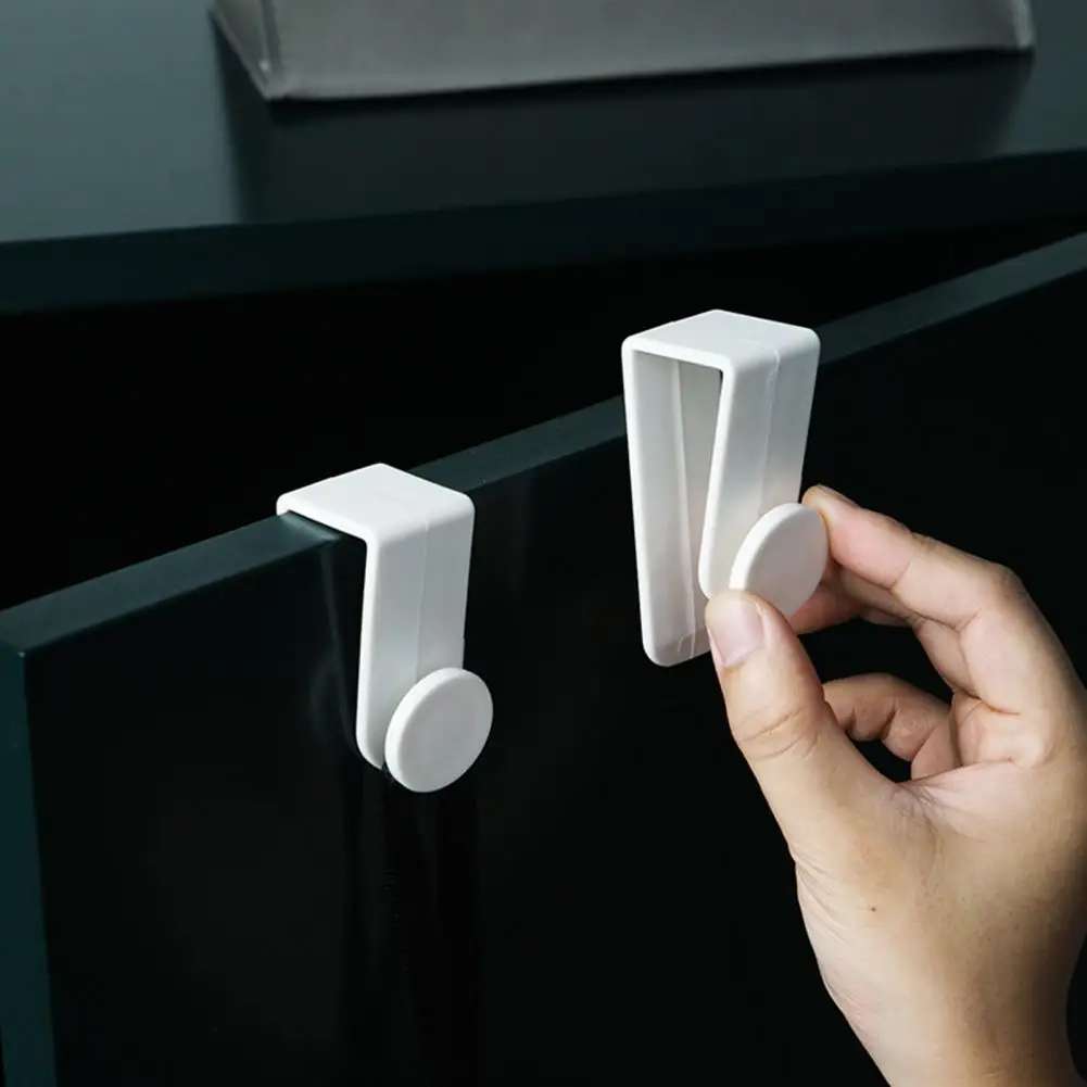 2/4Pcs Simple No Drilling Multifunctional Clothes Hanger Over the Door Cabinet Door Hook for Indoor Cabinet Door Hook Door Hook view 4