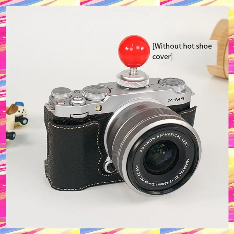 AIAI Camera Case Camera Storage Bag Fujifilm X-M5 Protector Strap Base Cover Retro Leather