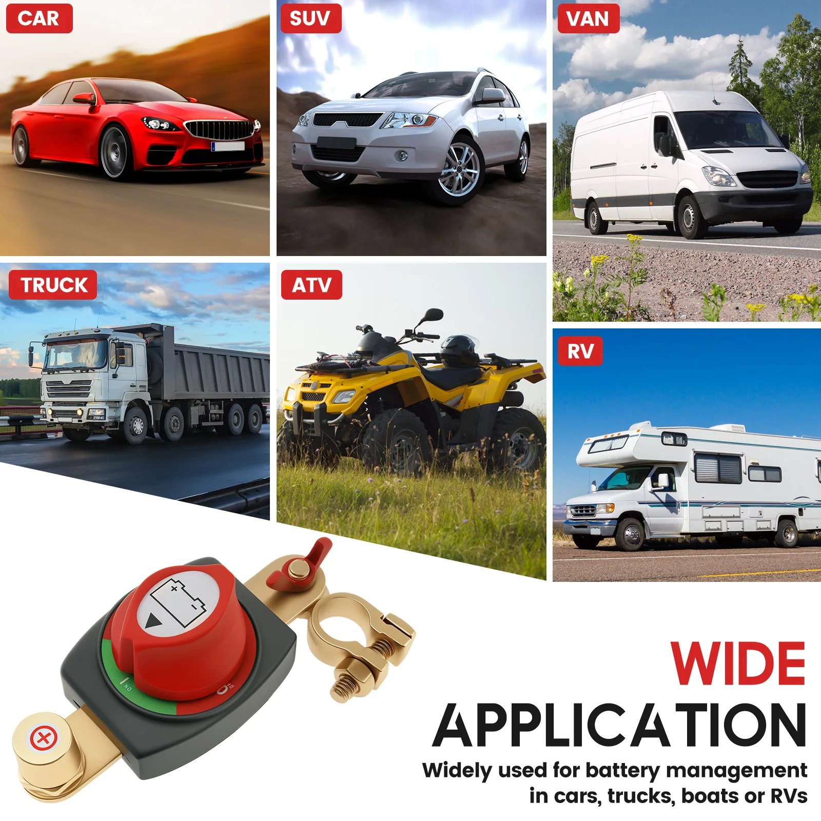12-48 فولت بطارية مفتاح فصل مقاوم للماء ماستر قطع الطاقة المعزل الثقيلة 12 فولت تشغيل/إيقاف محطات النحاس للسيارات RV قارب #4