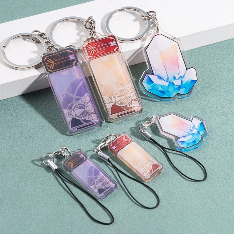 Honkai:Star Rail Cosplay Props Star Rail Pass/Special Pass Ticket Acrylic Figure Keychains Metal Holder Key Ring Jewelry Gifts