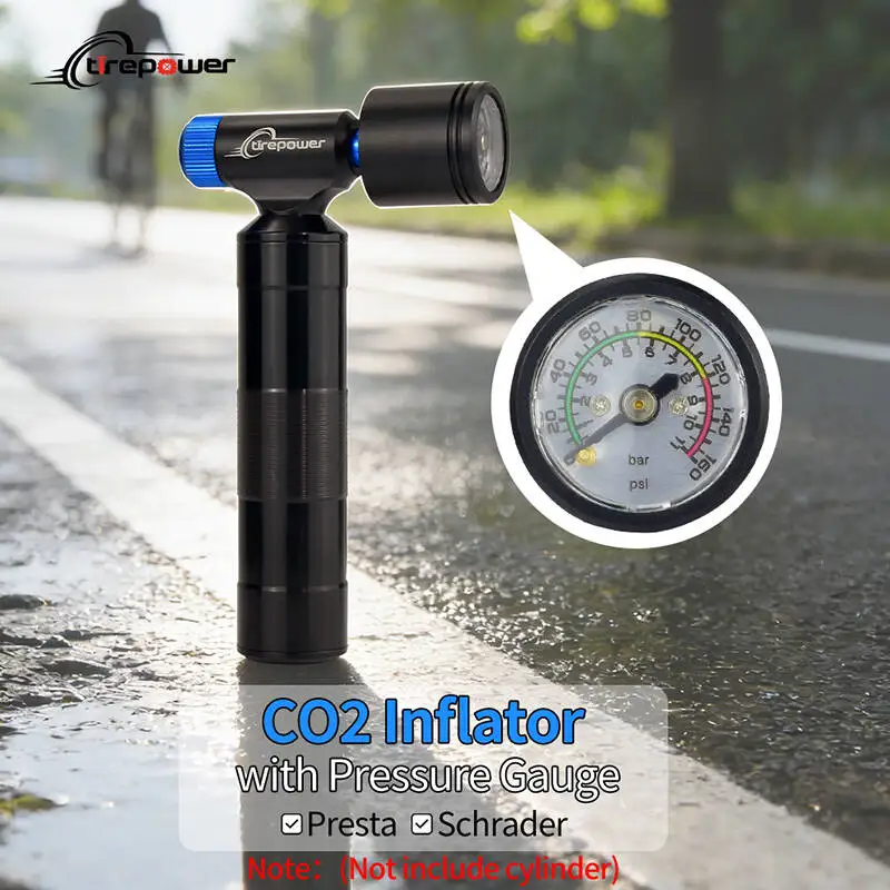 

Насос для велосипедных шин с CO2-картриджем и креплением для хранения, быстрый, простой и безопасный, для велосипедов с камерами Presta и Schrader, для шоссейных и горных велосипедов