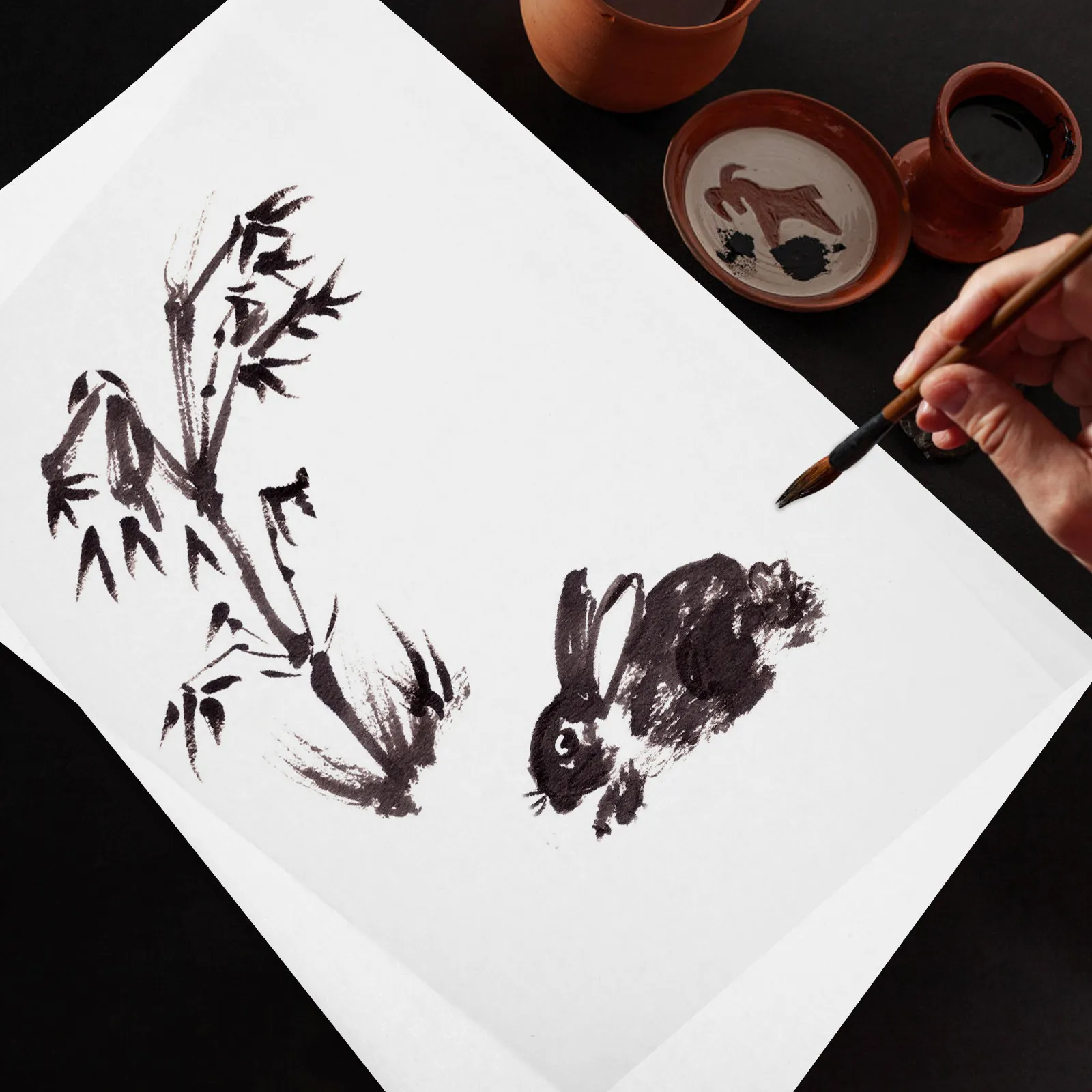 100 sheets Chinese Calligraphy Paper Painting Xuan DIY Halloween Christmas New Year Art Rice Paper Art Paper Sheets Rectangular