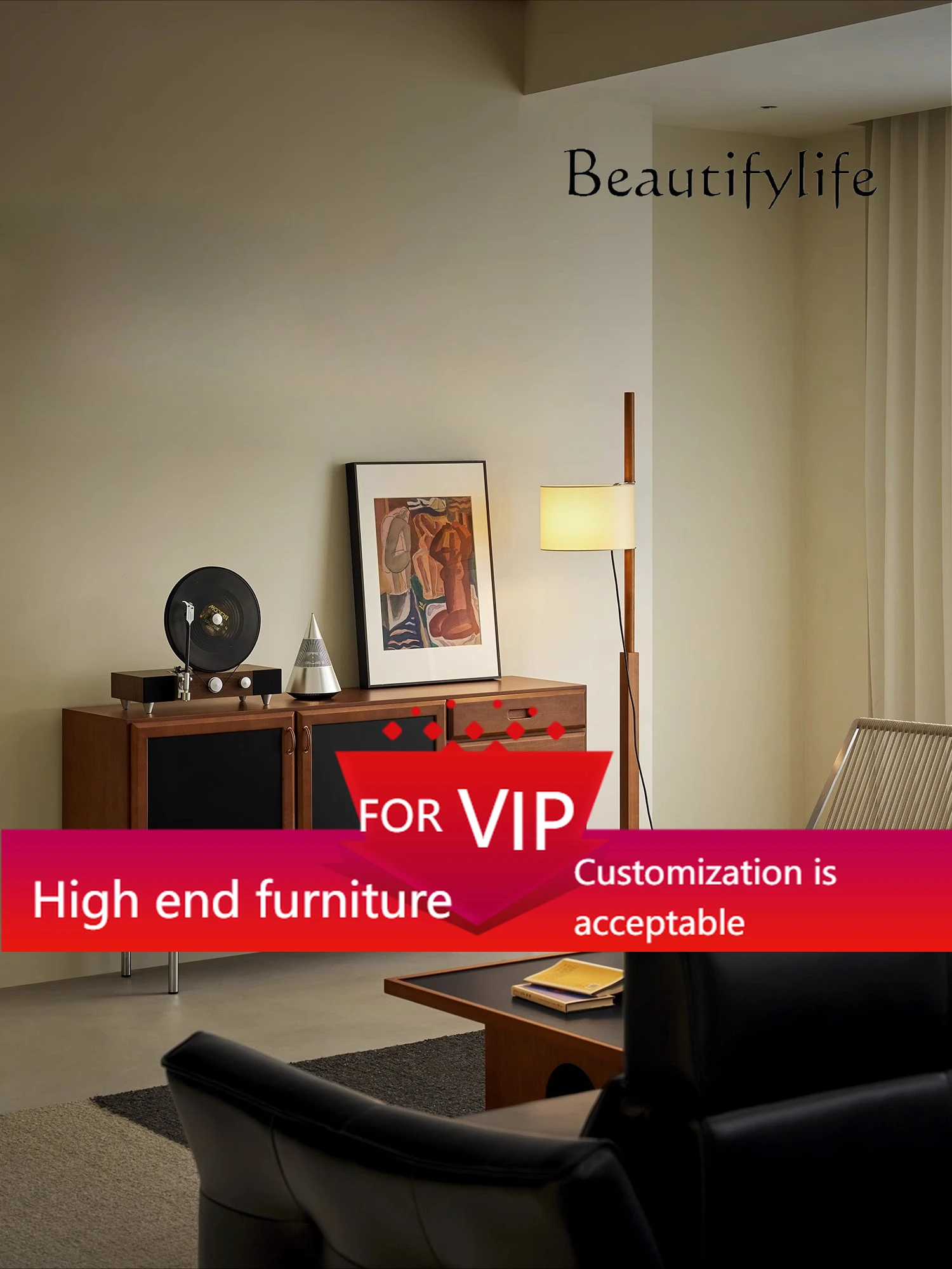 

UP X/Model Side Cabinet Solid Wood Retro Nordic Home Storage Storage Living Room Antique Chest