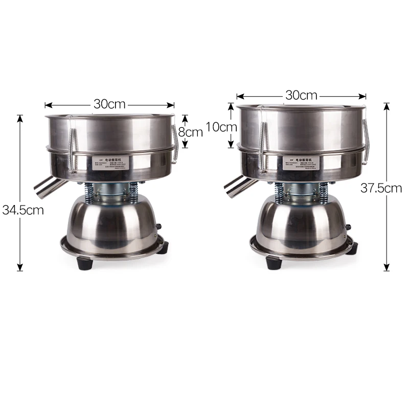 30cm Electric Stainless Steel Screening Machine Powder Vibrating Sieving Machine Lab Sieve Shaker Vibrating Screen 30CMx10CM
