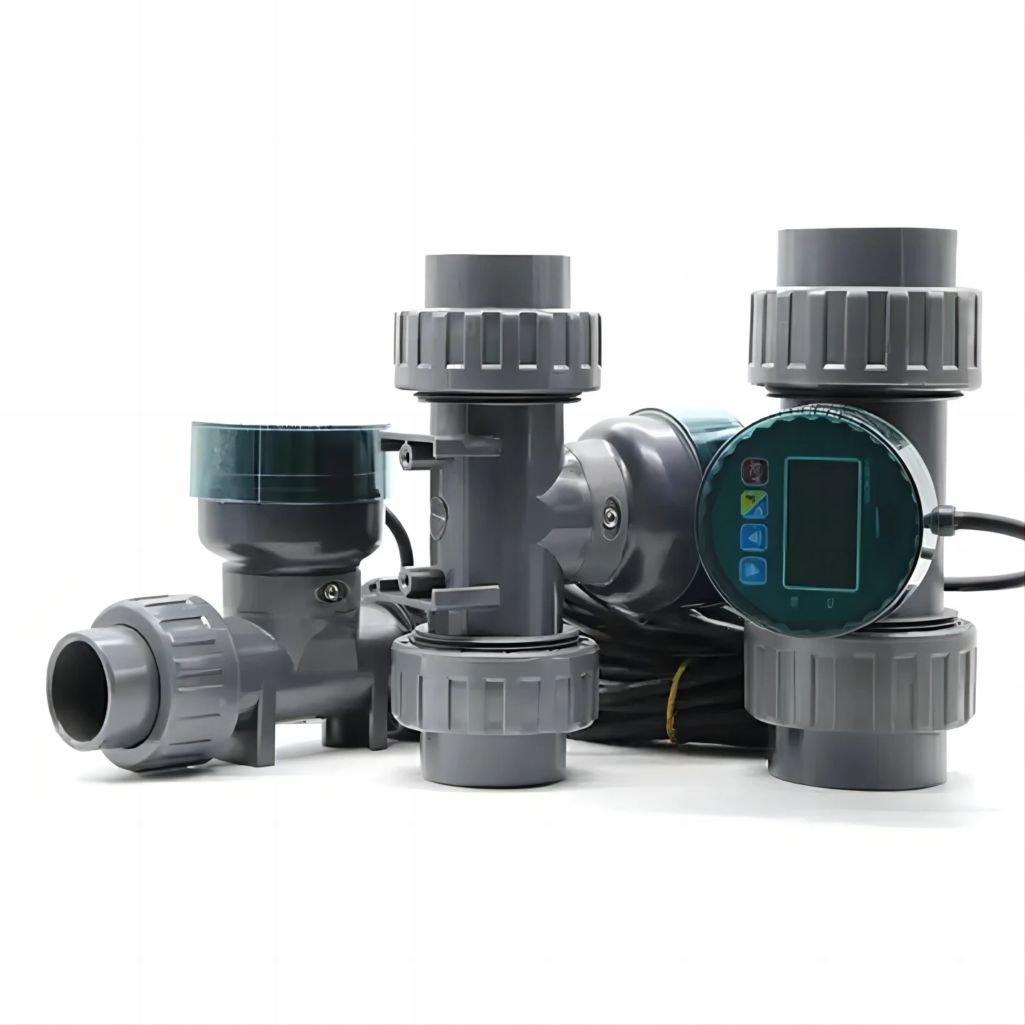 digital water flow sensor remote signal transmission control LCD screen electronic structure electromagnetic diaphragm