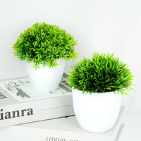 Artificial Plants Potted Green Bonsai Small Tree Grass Plants Pot Ornament Fake Flowers For Home Garden Decoration Wedding Party