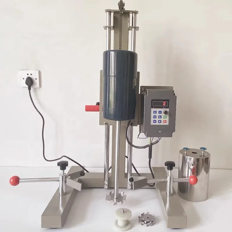 Mobile stainless steel 304 high speed disperser machine homogenization equipment electric lifting dual shaft disperser lab use