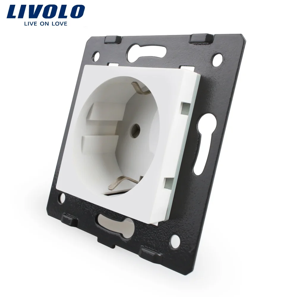 Livolo Socket DIY Parts, White Plastic Materials, EU standard, Function Key For EU Wall Socket VL-C7-C1EU-11