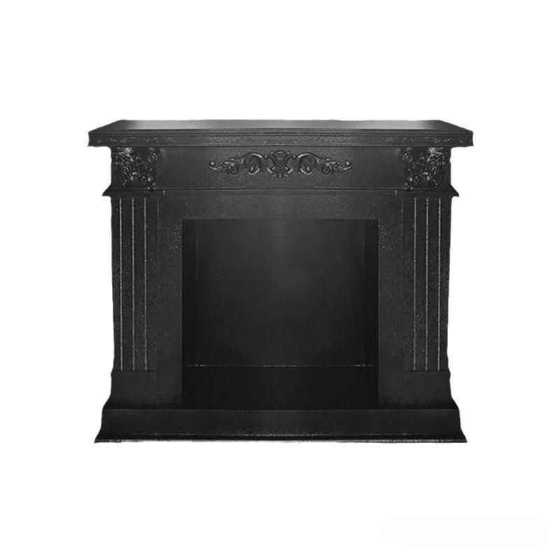 Fireplace simulation living room fireplace decoration decorative cabinet retro carved homestay wall entrance fireplace rack