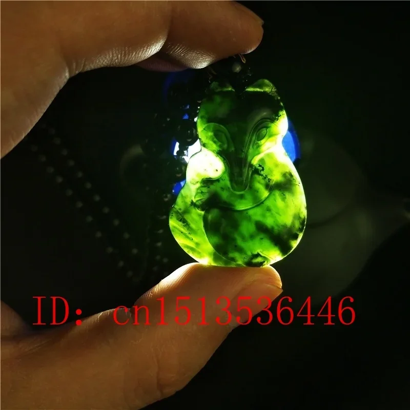 

Сертифицированное китайское ожерелье с подвеской из натурального черного зеленого нефрита и лисы, модное очаровательное ювелирное изделие, ручной резной счастливый амулет, хит продаж