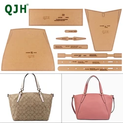 QJH Ladies Large Capacity Tote Shoulder Bag Kraft Paper Template DIY Leather Craft With Hole Template Sewing Pattern Accessories