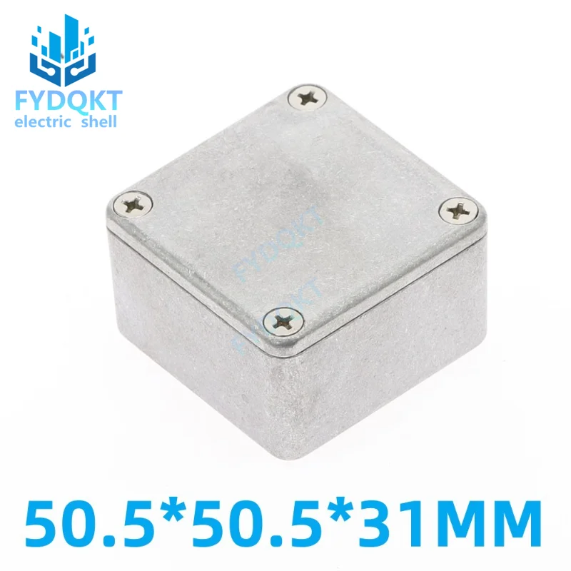 1pcs 1590LB Silver Effector Aluminium Enclosure Electronic Project Box 50.5x50.5x31mm Case Die Cast Housing
