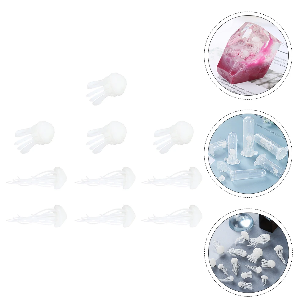 

10pcs Crystal Drip Ocean Filler Epoxy Fillers DIY Craft Materials Shiny Resin Jellyfish Molds for Phone Case Frame Box