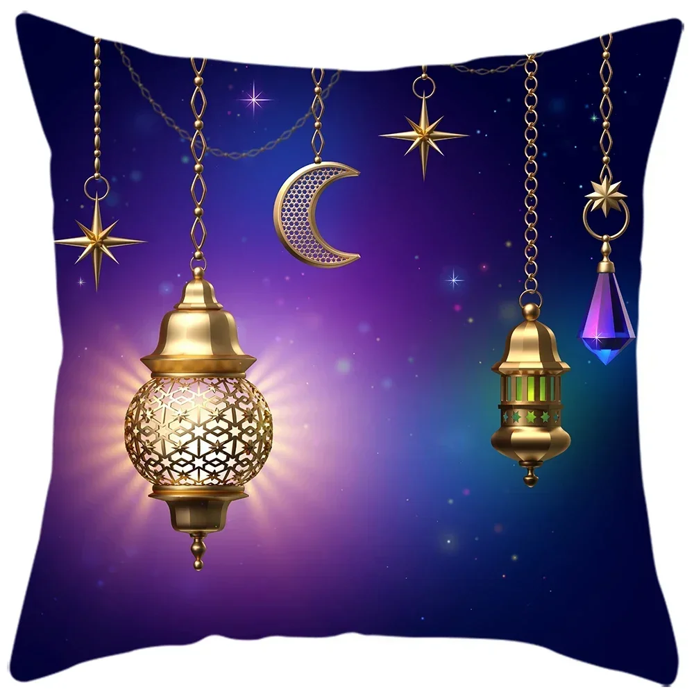 New Eid Al Fitr Home Decoration Pillowcases Islamic Muslim Ramadhan Mosque Decorative Linen Cushion cover