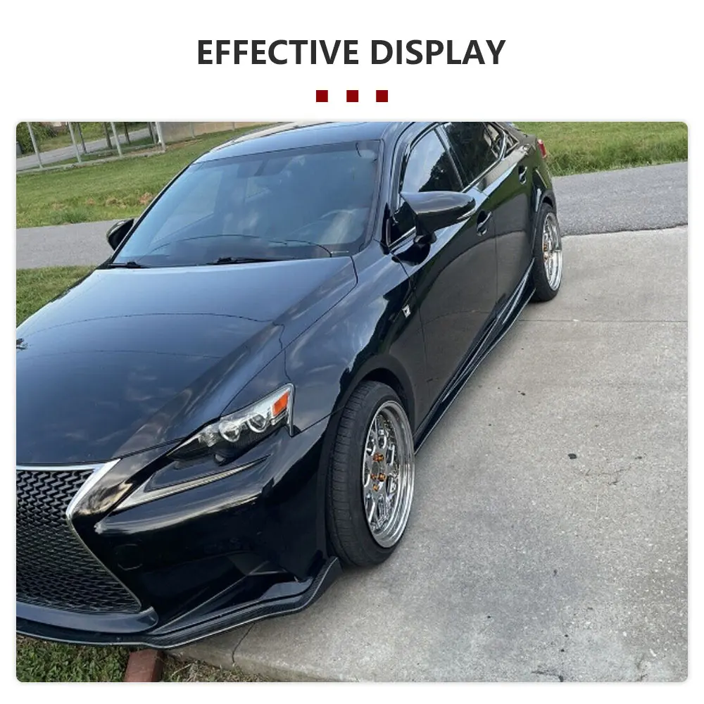 for Lexus IS250 IS350 F Sport 2013-2020 Carbon Fiber Car Side Skirts Apron Extension Lip Side Skirts Spoiler Lip view 2