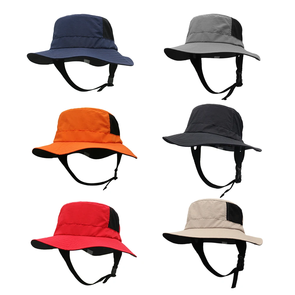 bone de surf de praia malha respiravel chapeu de sol upf50 mais verao ao ar livre cinto de pesca queixo balde ajustavel chapeu esporte aquatico unisex 01