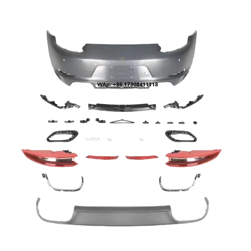 

New Rear Bumper Assembly for 991.2 Non-Destructive Install Plastic Wrap Kit Rear Taillight Upgrade
