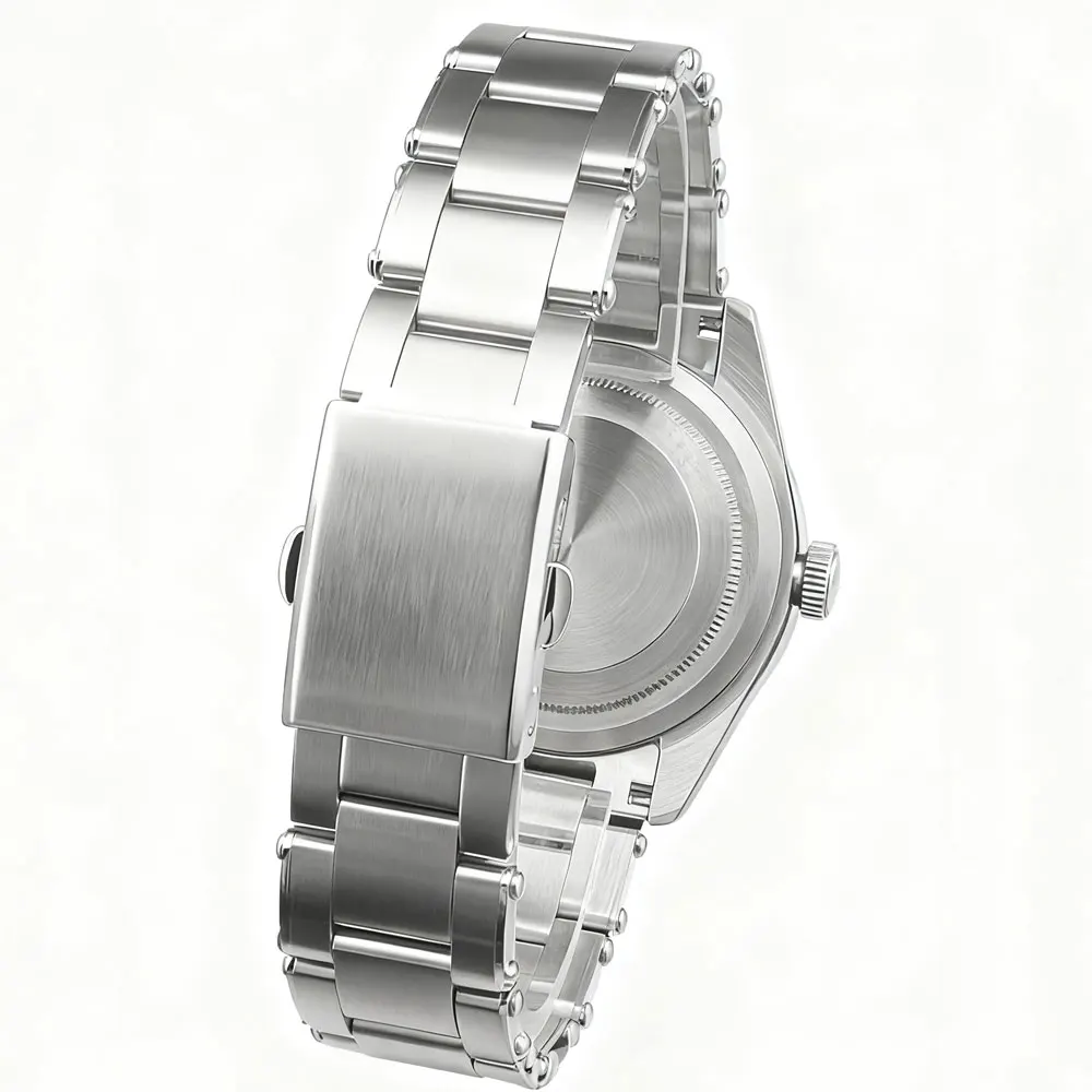 LOGO personalizzato Orologio da uomo NH35 in acciaio sterile da 39 mm quadrante nero Orologi da uomo Orologio da polso automatico impermeabile con cristallo di zaffiro