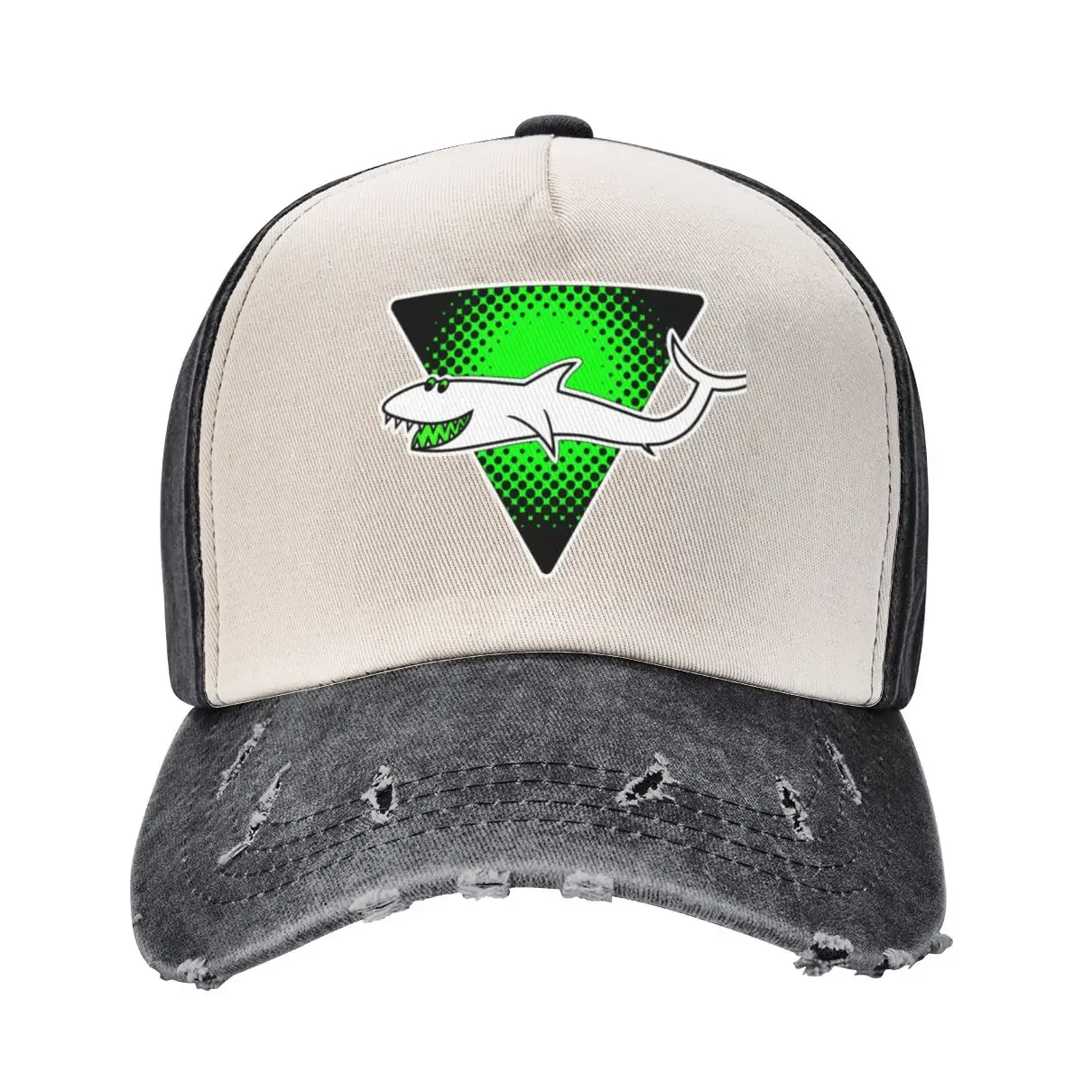 Retro Shark Logo - green Cowboy Hat black hard hat Boy Cap Women's