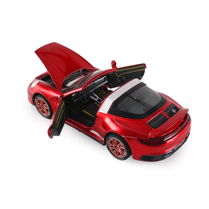 1:32 Porsche 911 Targa 4S Convertible Diecasts Model Alloy Boys Toys Cars Coupe Supercar Collectibles Kids Car Toy Gift F365