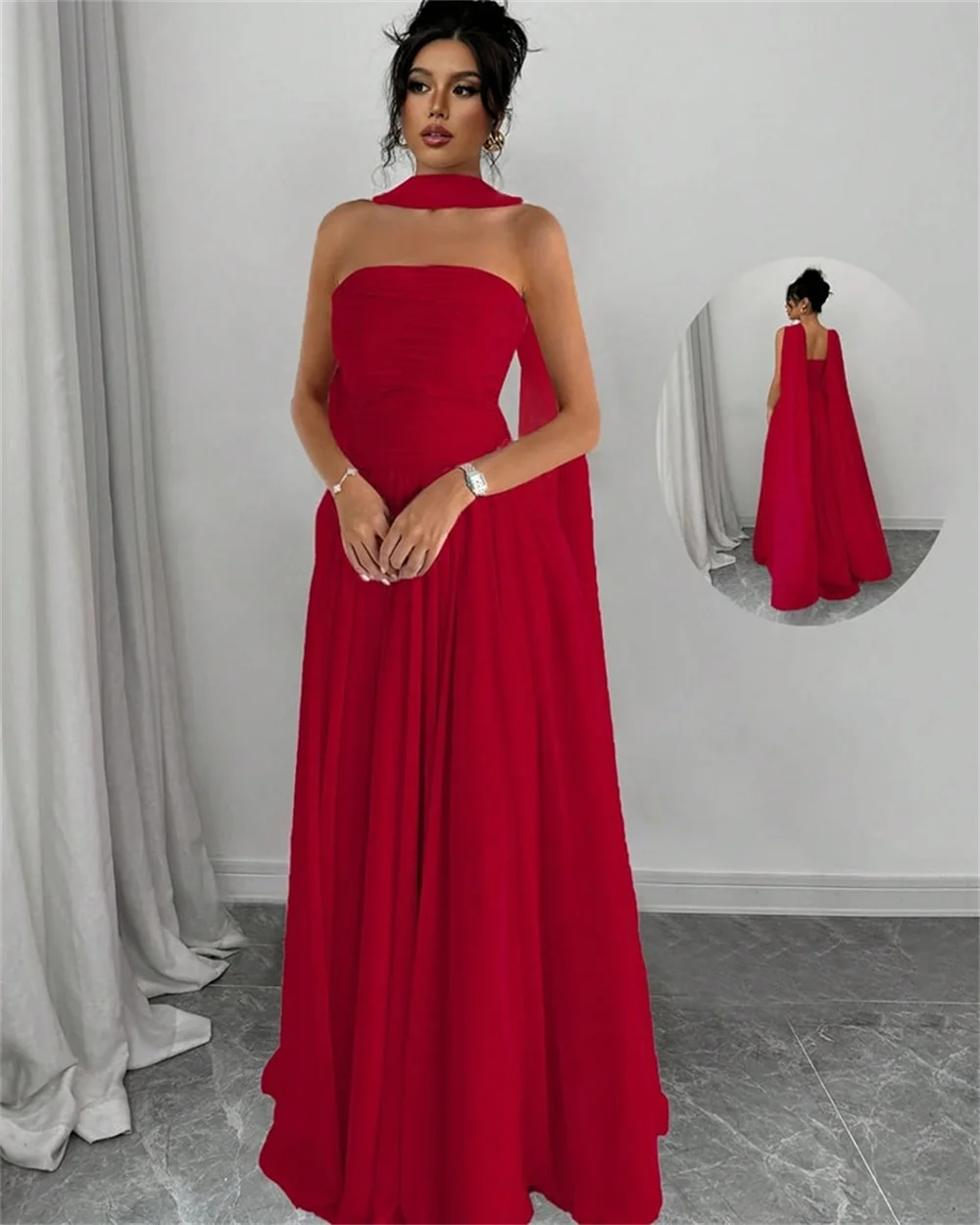 Mila-vestido de fiesta sencillo sin mangas, vestidos de noche lujosos sin tirantes personalizados para mujer, vestidos de fiesta hasta el suelo sin tirantes