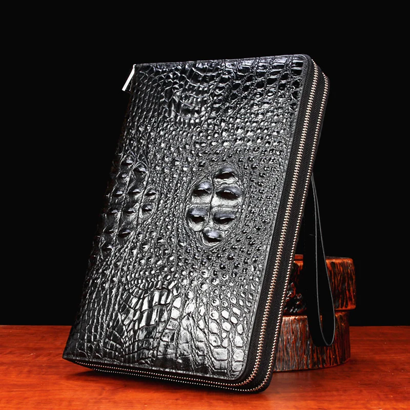 Genuine Leather Fashion Briefcase High-quality Business Luxury Wrist Wallet Men's Clip Bag Multiple Card Positions Underarm Bag