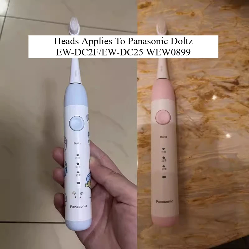 Heads Applies To Panasonic Doltz EW-DC2F/EW-DC25 WEW0899 Children's Electric Toothbrush Head Brush Head Replacement Head White