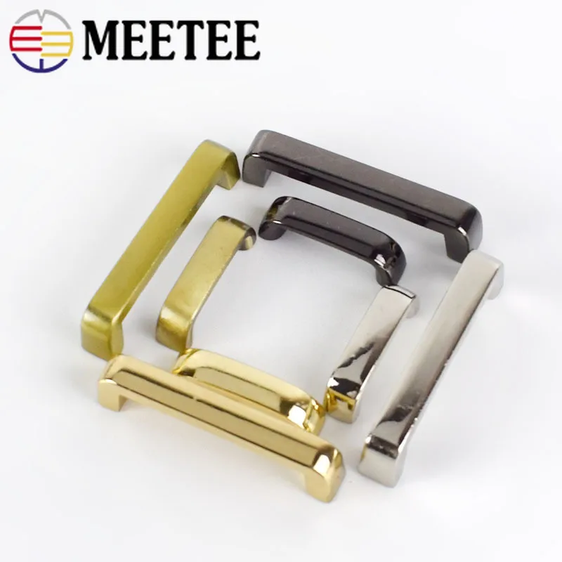 Meetee 5/10Pcs 13-38mm Metal Bag Buckles Arch Bridge with Screw Connector Hanger for Bags Belts Strap DIY Leather Crafts H5-2