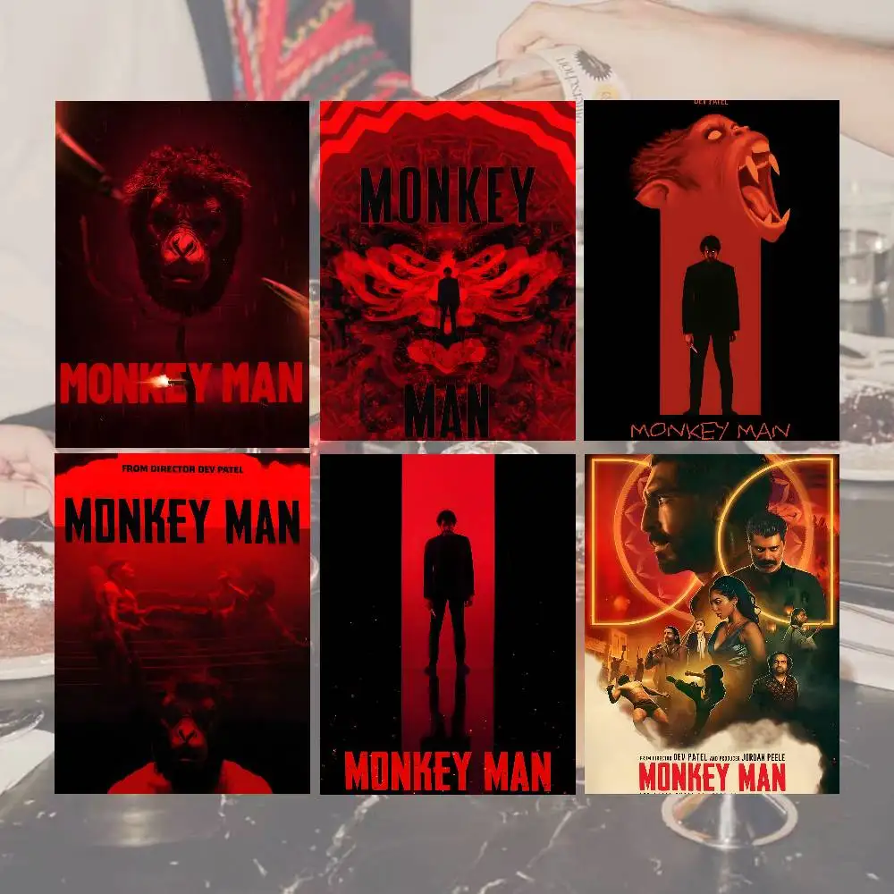 Movie Monkey Man Poster Room Decor Waterproof Sticky For Home Bar Wall Art Decoration