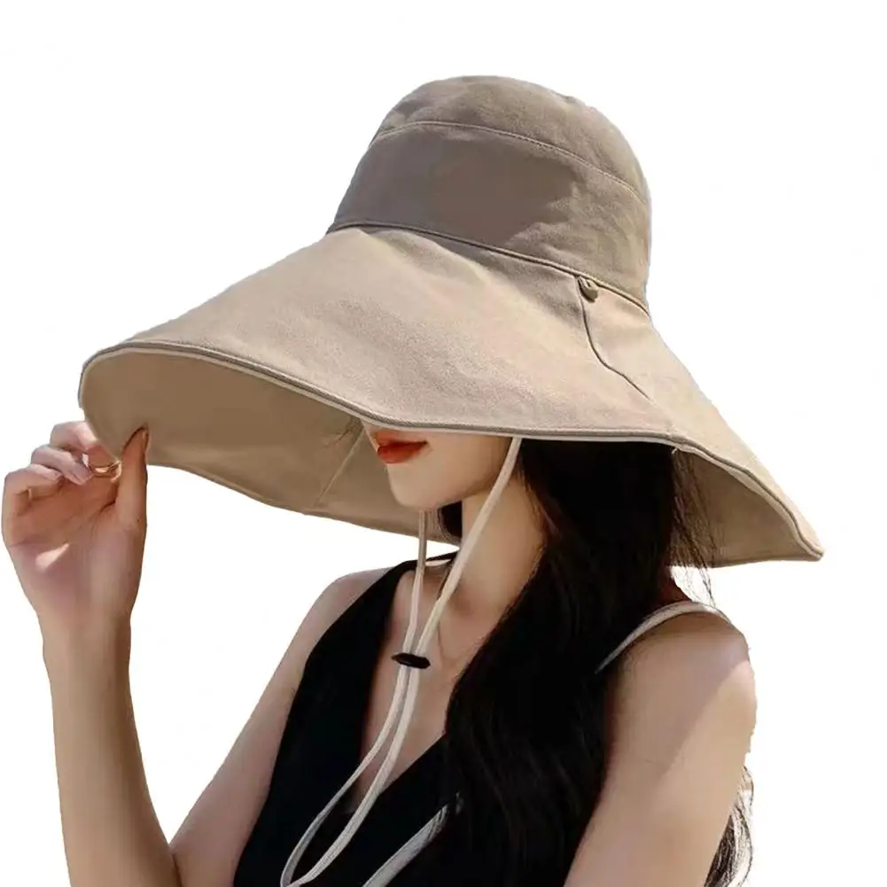 Lightweight Summer Hat Wide Brim Sun Hat for Women Men Double Layer Outdoor Fishing Cap with Adjustable Strap Lightweight Summer
