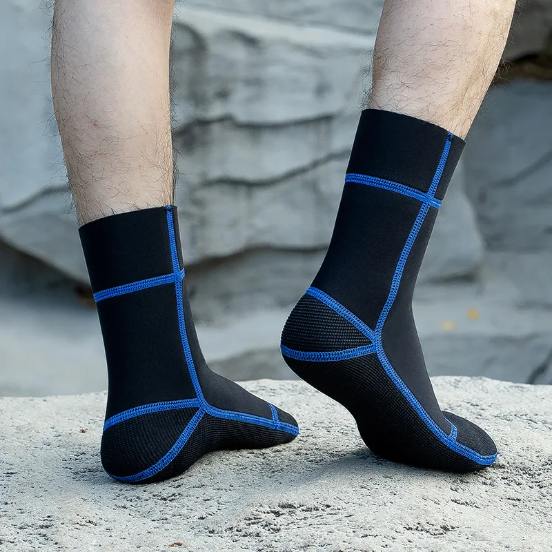 3mm Neoprene Diving Socks Men Women Elastic Anti-Slip Wetsuit Boots Flexible Warm Water Fin Socks Water Shoes for Beach Swimming