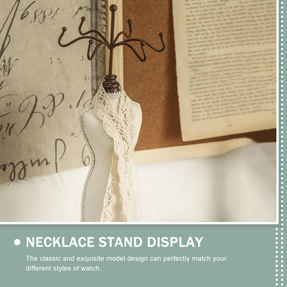 

Creative Retro Style Necklace Rack Jewelry Stand Household Jewelry Holder Desktop Decor Necklace Display Organizer