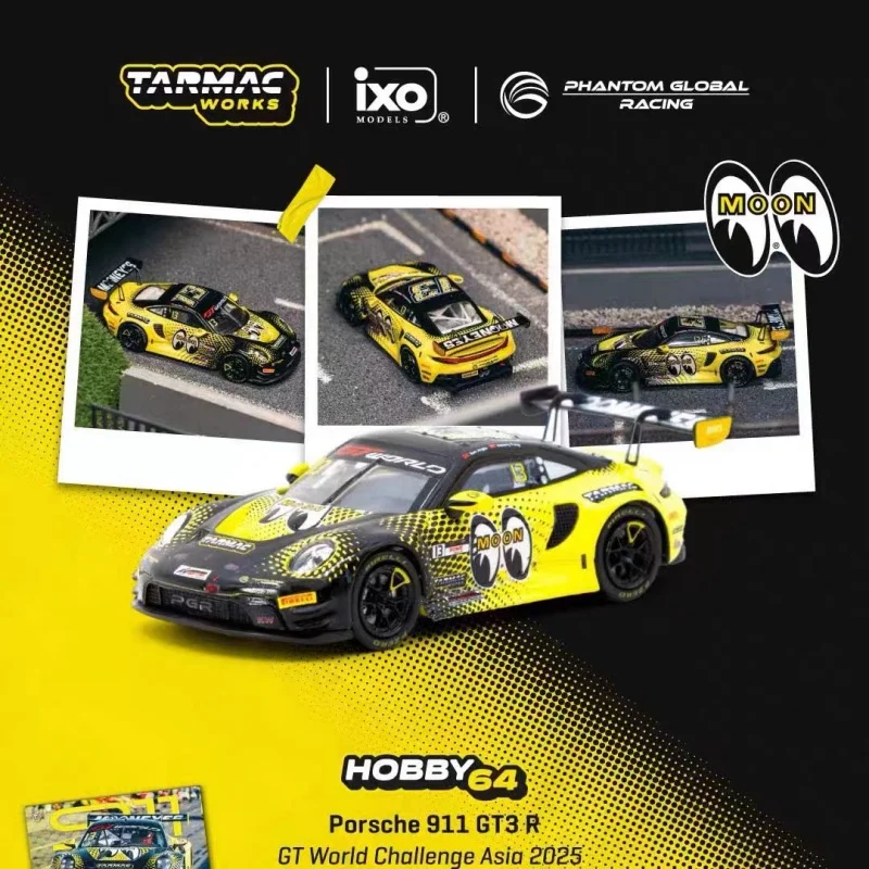 tw-1-64-911-gt3-r-gt-yellow-alloy-cast-miniature-replica-vehicle-model-adult-decorative-piece-new-arrival-in-stock