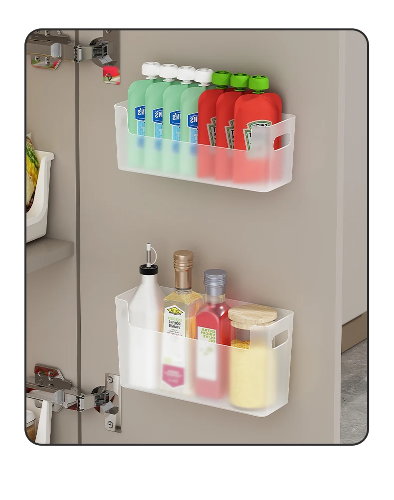 Wandmontierter Büroschrank mit Tür, Aufbewahrungsbox, Haken für Frischhaltefolie und Aufbewahrungstaschen, für Büro und Küche – Detail 14