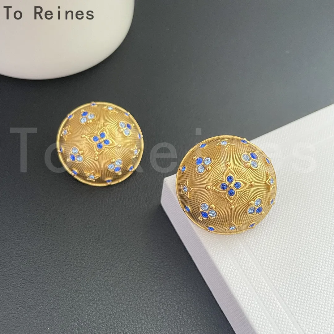 

To Reines 2024 Fashion Designer Brand Vintage Gold Round Ear Clip Earrings Women Top Quality Luxury Jewelry Lovely Fine Gift