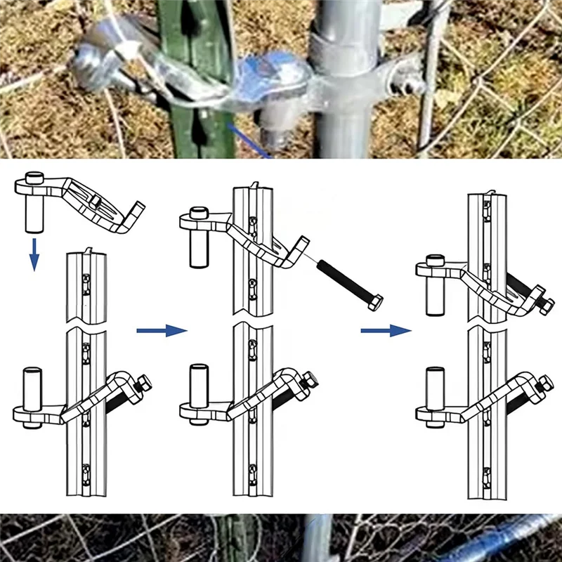 

ABUG-T-Post Gate Hinge Pins, 5/8 Inch, 2 Pack, Metal Fence Gate Hangers For Farm And Garden