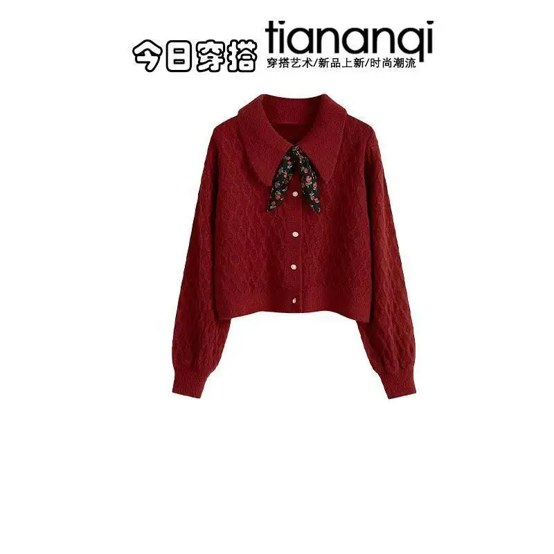 Autumn/Winter Korean Knitted Shirt Top+Luxury Age Reducing Western Style Dress Two Piece Set