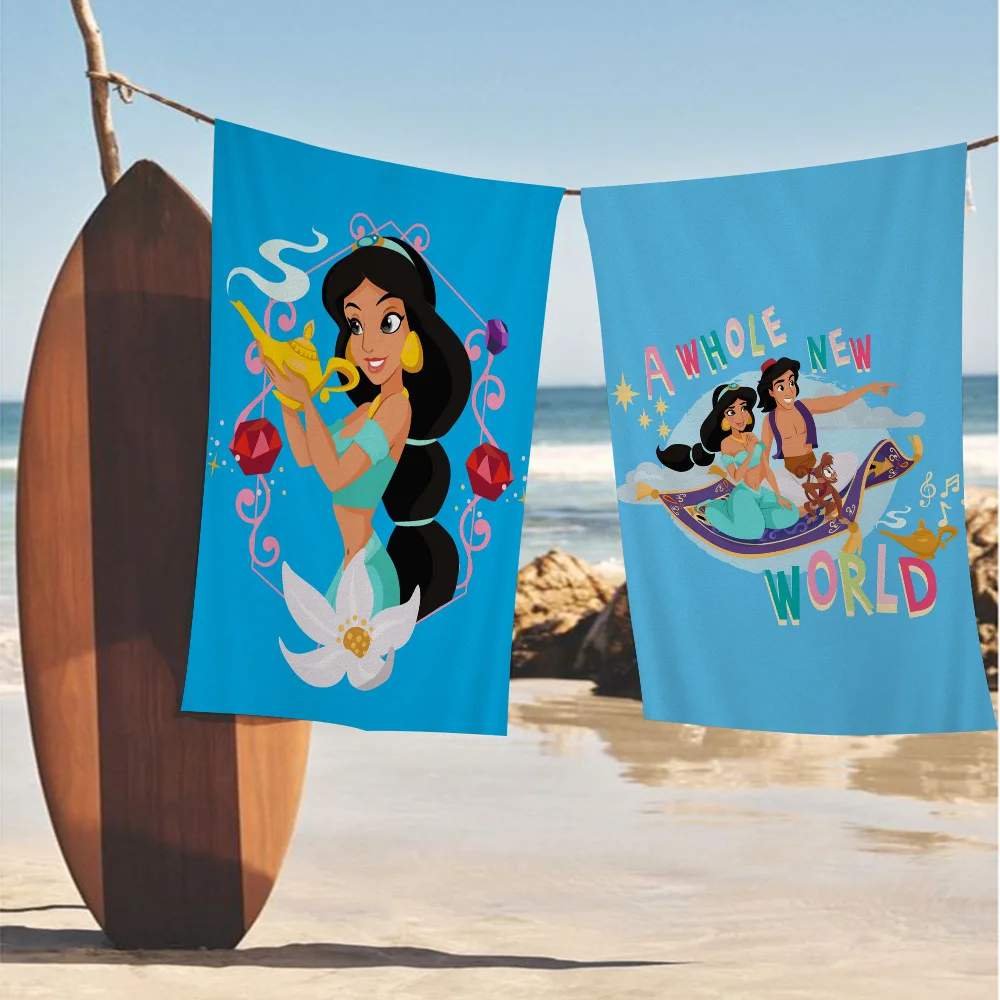 

Jasmine Princess Beach Towel For Kids Personalized Bath Towel Pool Towel Vacation Gift Picnic Towel Party Gift